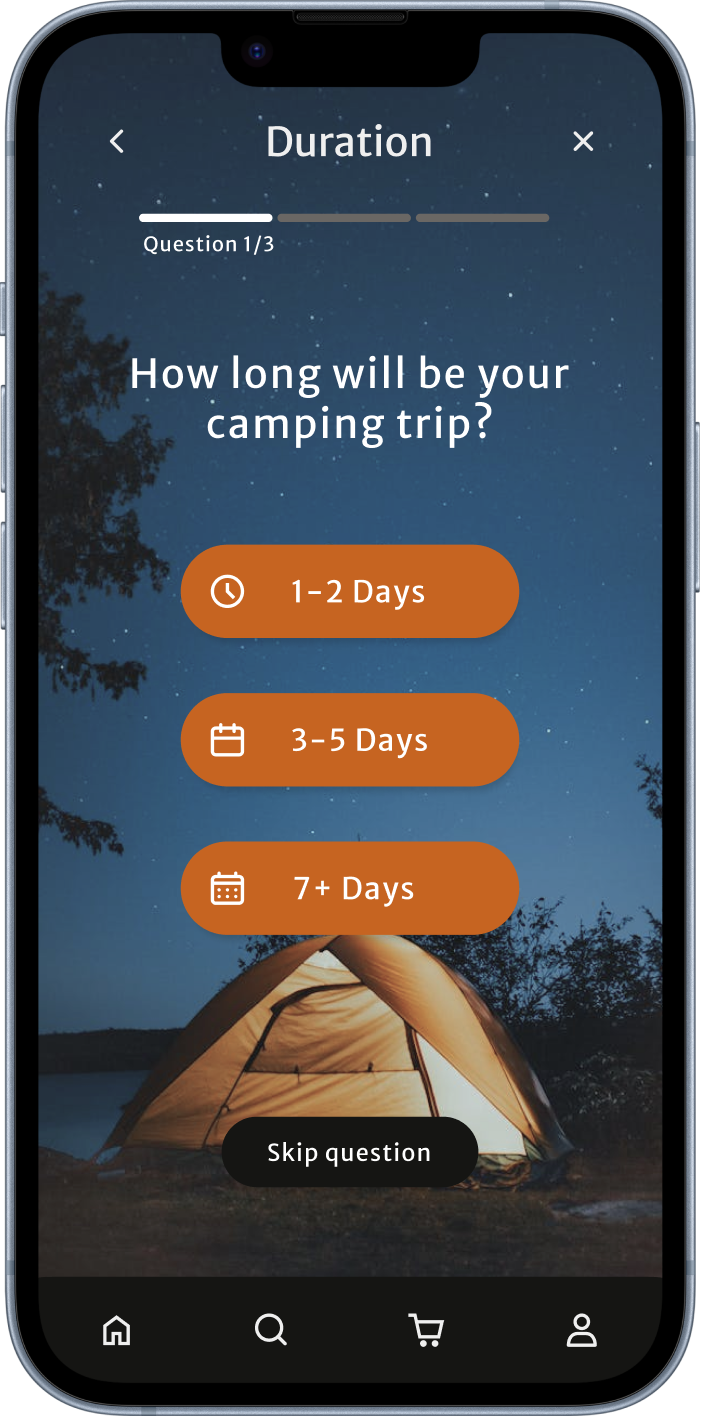 Smartphone screen showing a pet tracking app in “List” view mode. The interface displays a search bar labeled “Search for pets,” with “List” selected at the top and a red banner titled “Kiko’s report.” The first card shows a dog named Kiko, marked “Missing 2 days ago,” located 0.7 km away, with a red “Missing” tag. Below, another card shows a “Cat” found 4 days ago, 0.5 km away, with an orange “Spotted” tag. A third card partially visible shows a pet named Kaia. Navigation icons for map, list, add, and home appear at the bottom.