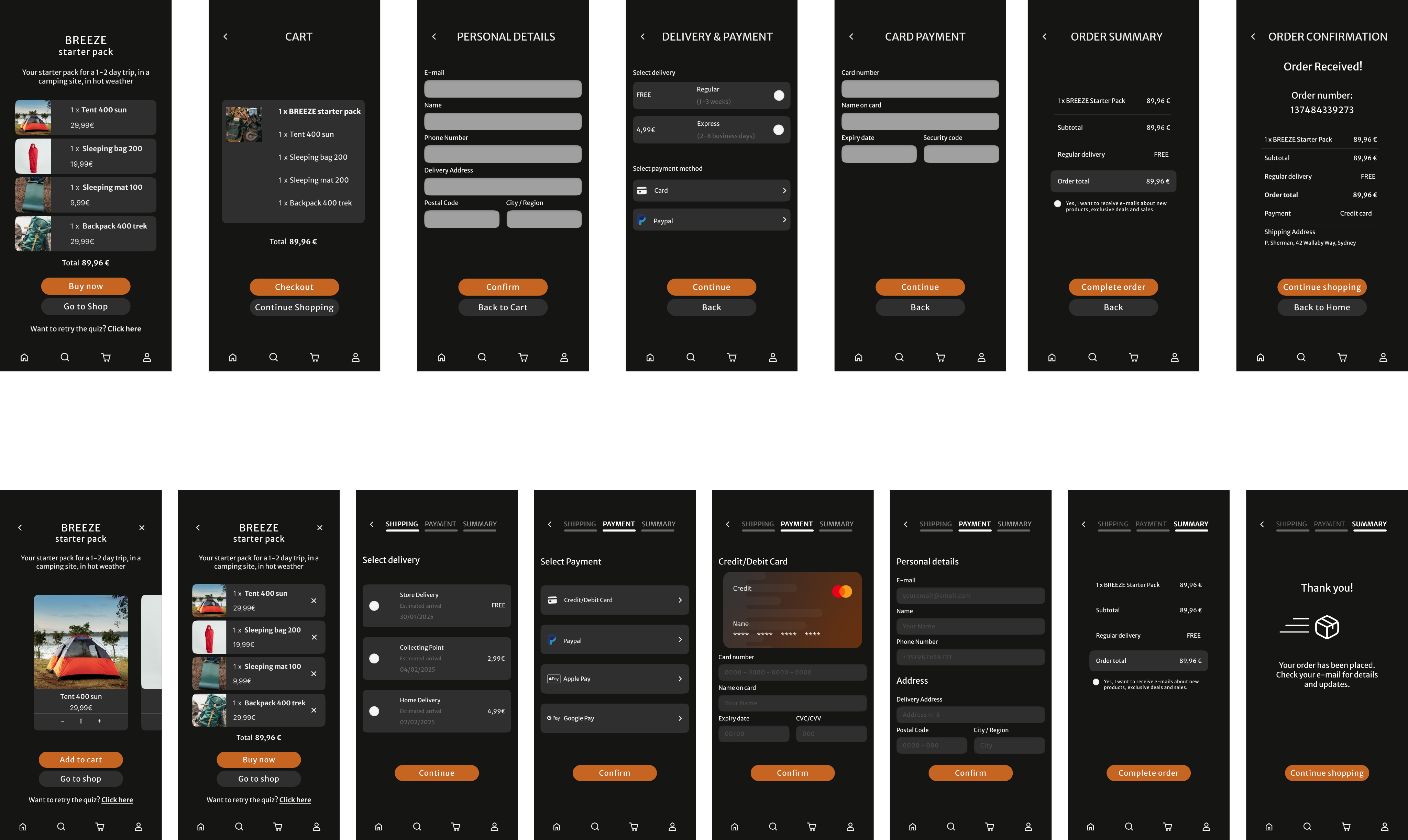 Desktop dashboard interface of an expense tracking application displaying financial analytics and categorized spending data. The left sidebar includes navigation icons for “Overview,” “Expenses,” “Goals,” “Users,” and “Settings.” The main section titled “Expenses” features a line graph showing spending trends from March to July, and a pie chart summarizing shared payments labeled “Payer A spent 300 €,” “Payer B spent 200 €,” and “Payer C paid 80 €.” Below, a detailed table lists transactions including “Gasoline,” “Rent,” “Gym,” “Supermarket,” “Restaurant,” “Kara,” and “House Insurance,” with amounts, categories color-coded (e.g., transport, health, activities), split details, payer names, and dates.